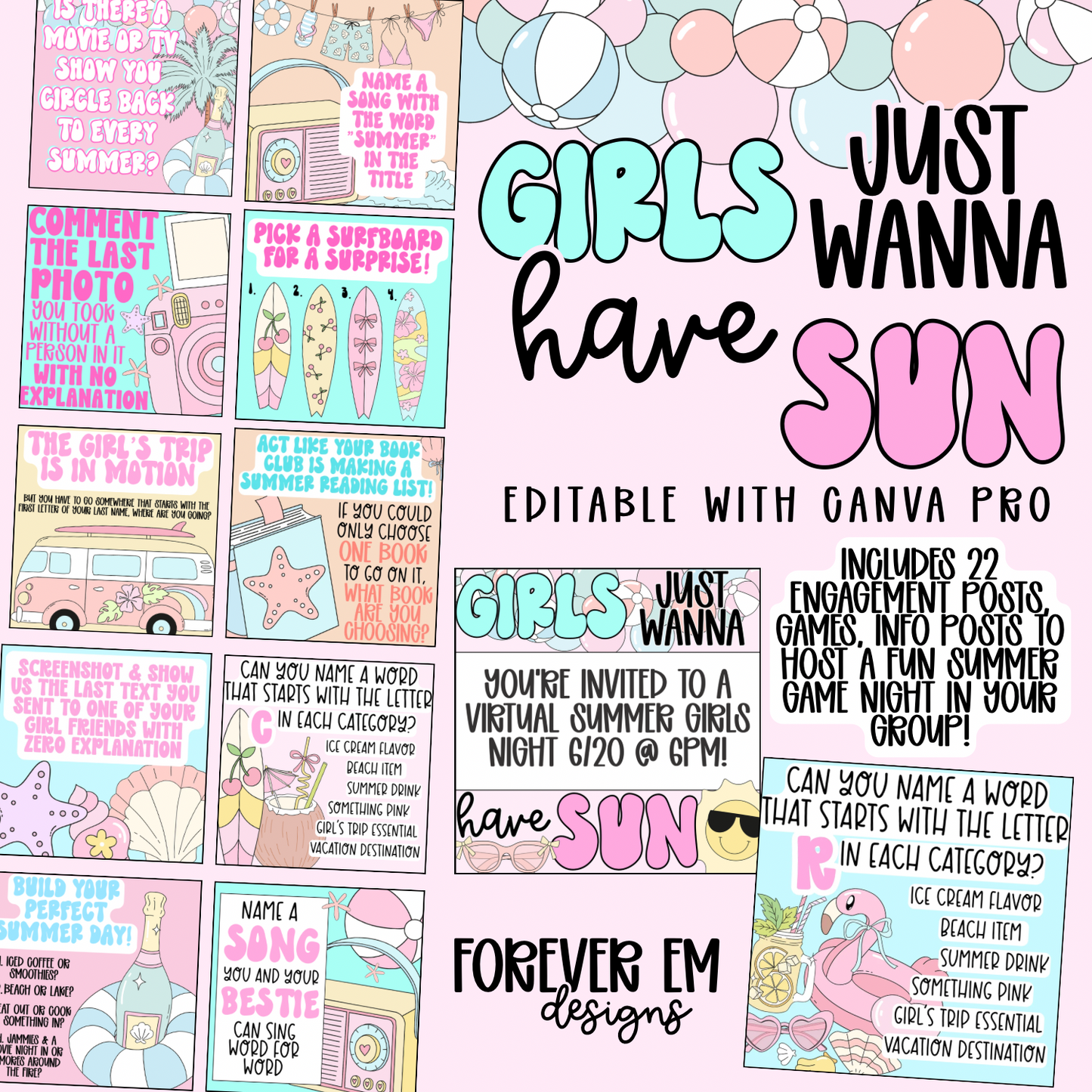 Girls Just Wanna have Fun Engagement + Game Night Bundle
