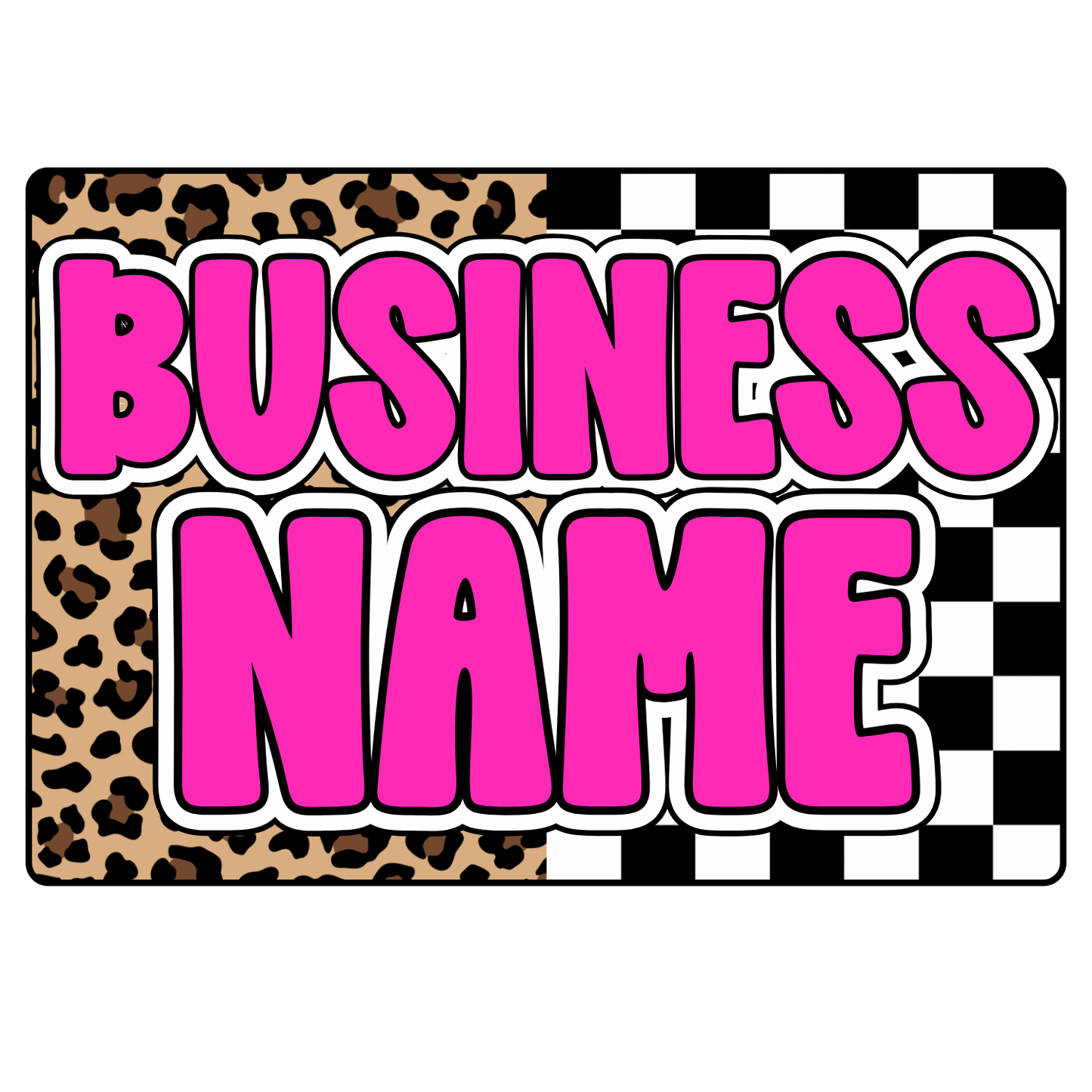 Leopard + Checkered Print Premade Logo