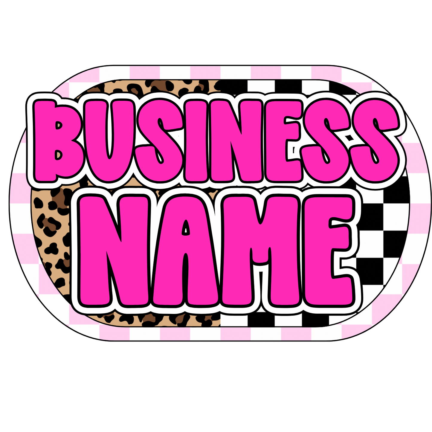 Leopard + Checkered Print Premade Logo