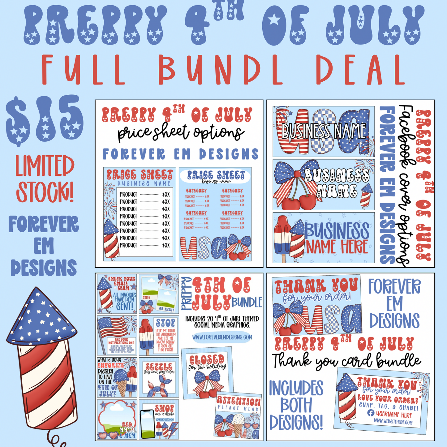 Preppy 4th of July - FULL BUNDLE DEAL