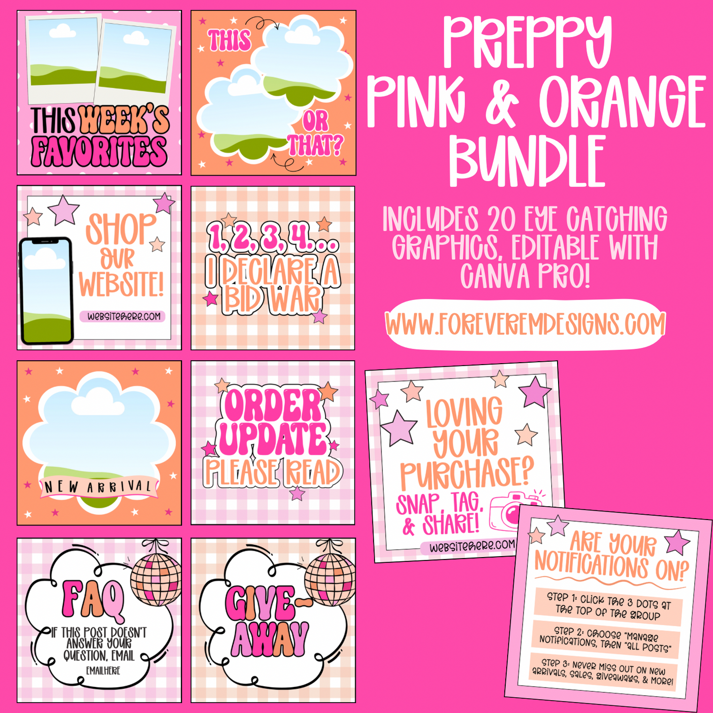Preppy Pink + Orange Bundle