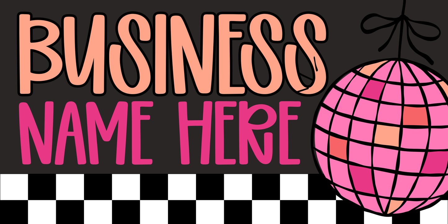 Checkered Pink/Orange Disco Facebook Cover Template