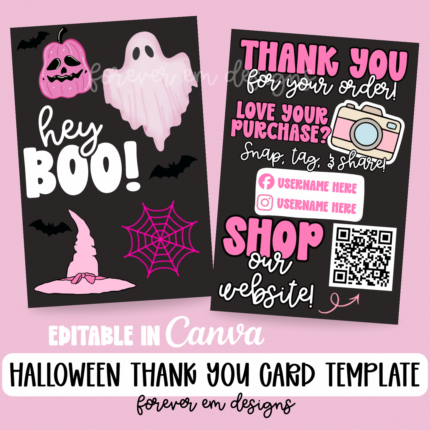 4x6 Halloween Thank You Card Bundle