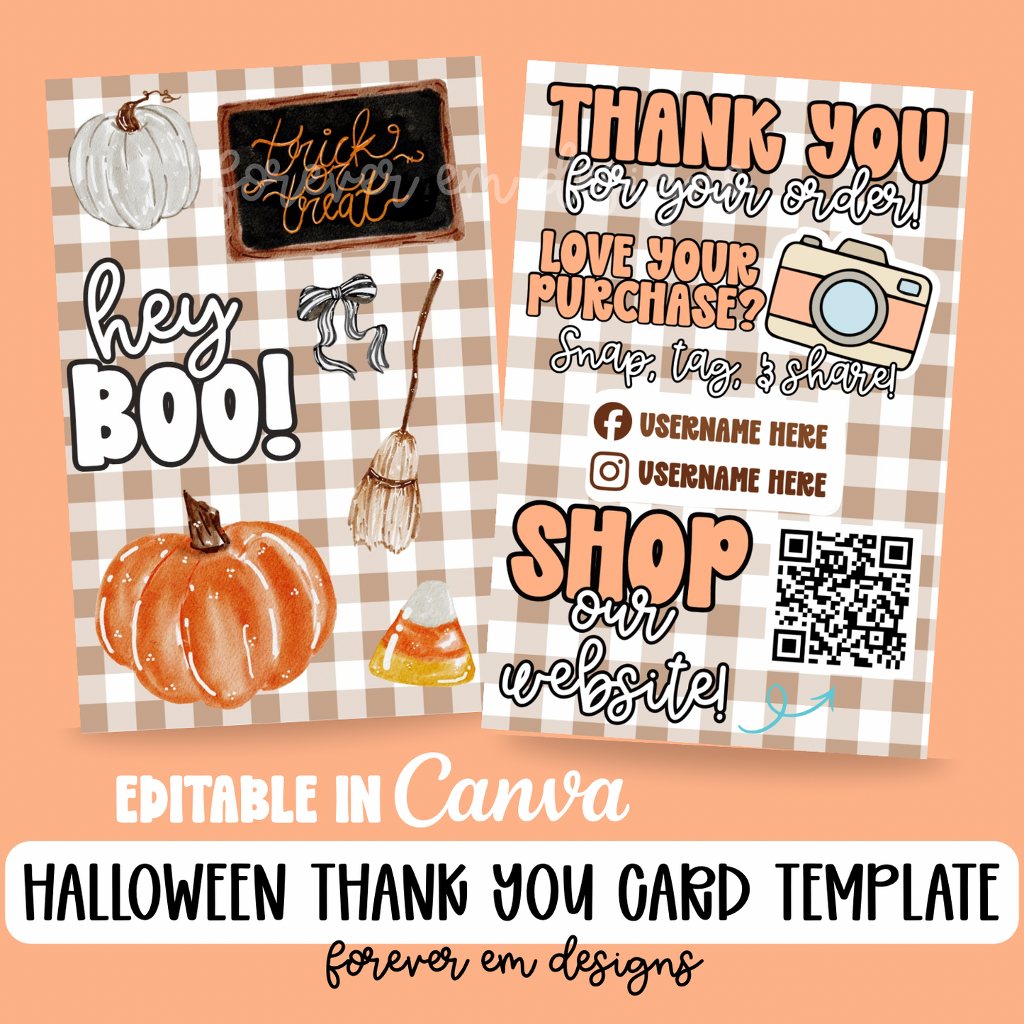 4x6 Halloween/Fall Thank You Card Bundle