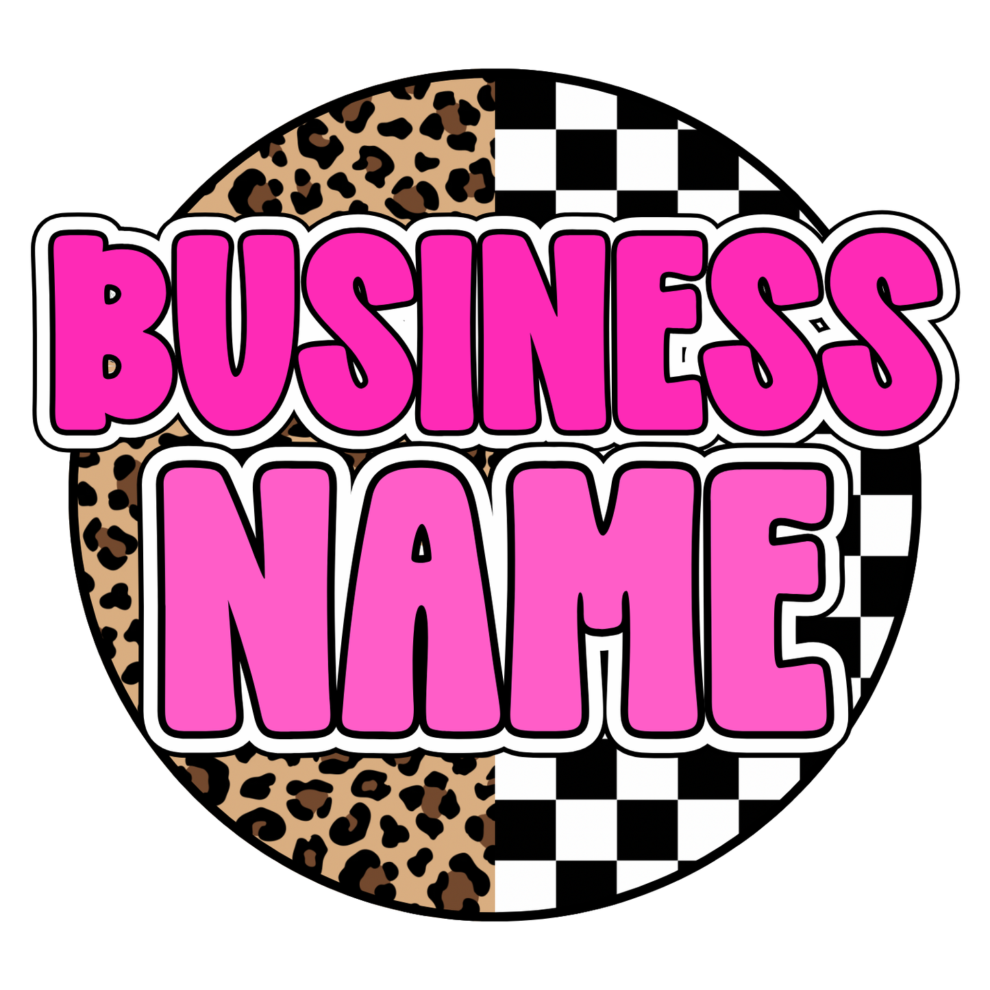 Leopard + Checkered Print Premade Logo