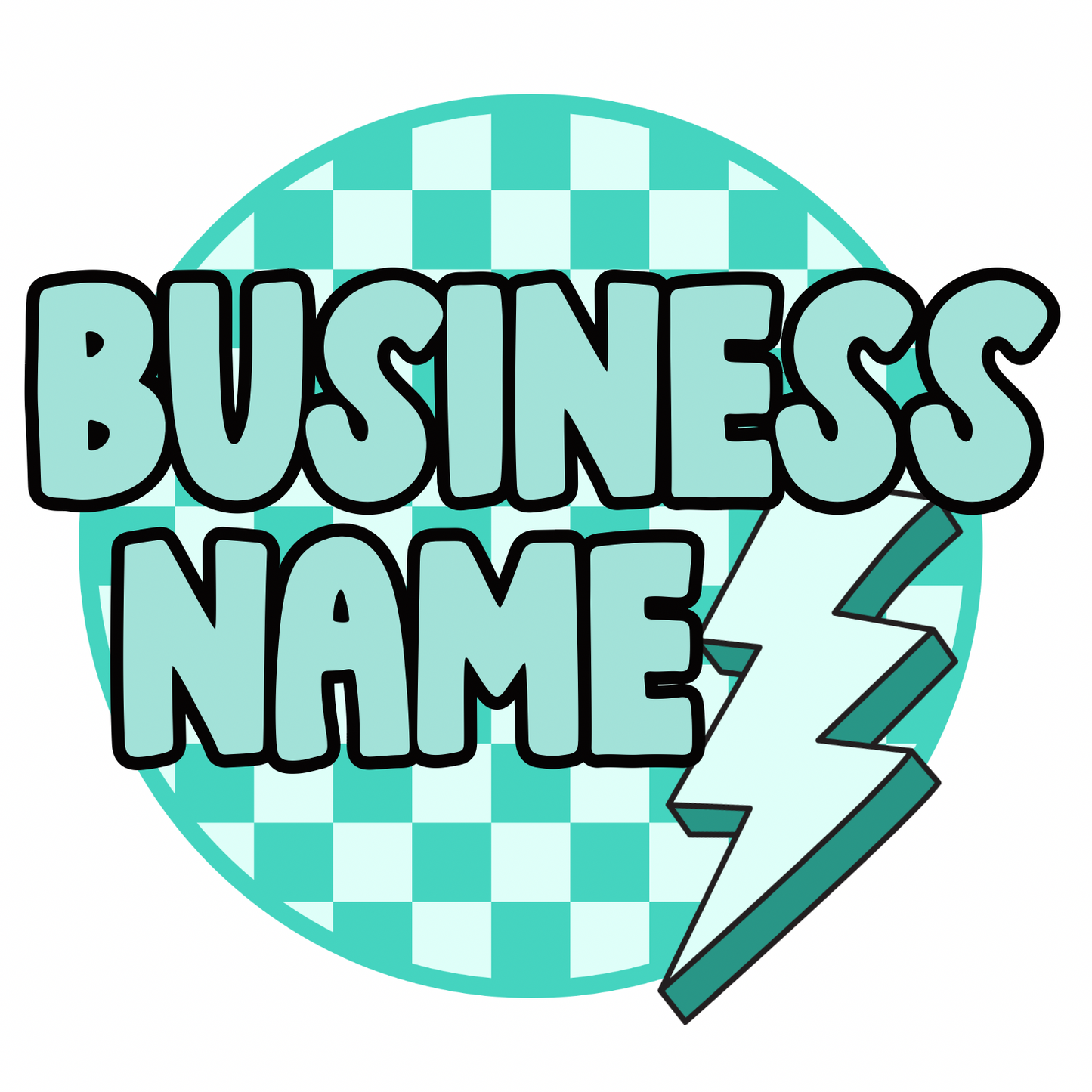 Mint/Bolt checkered logo