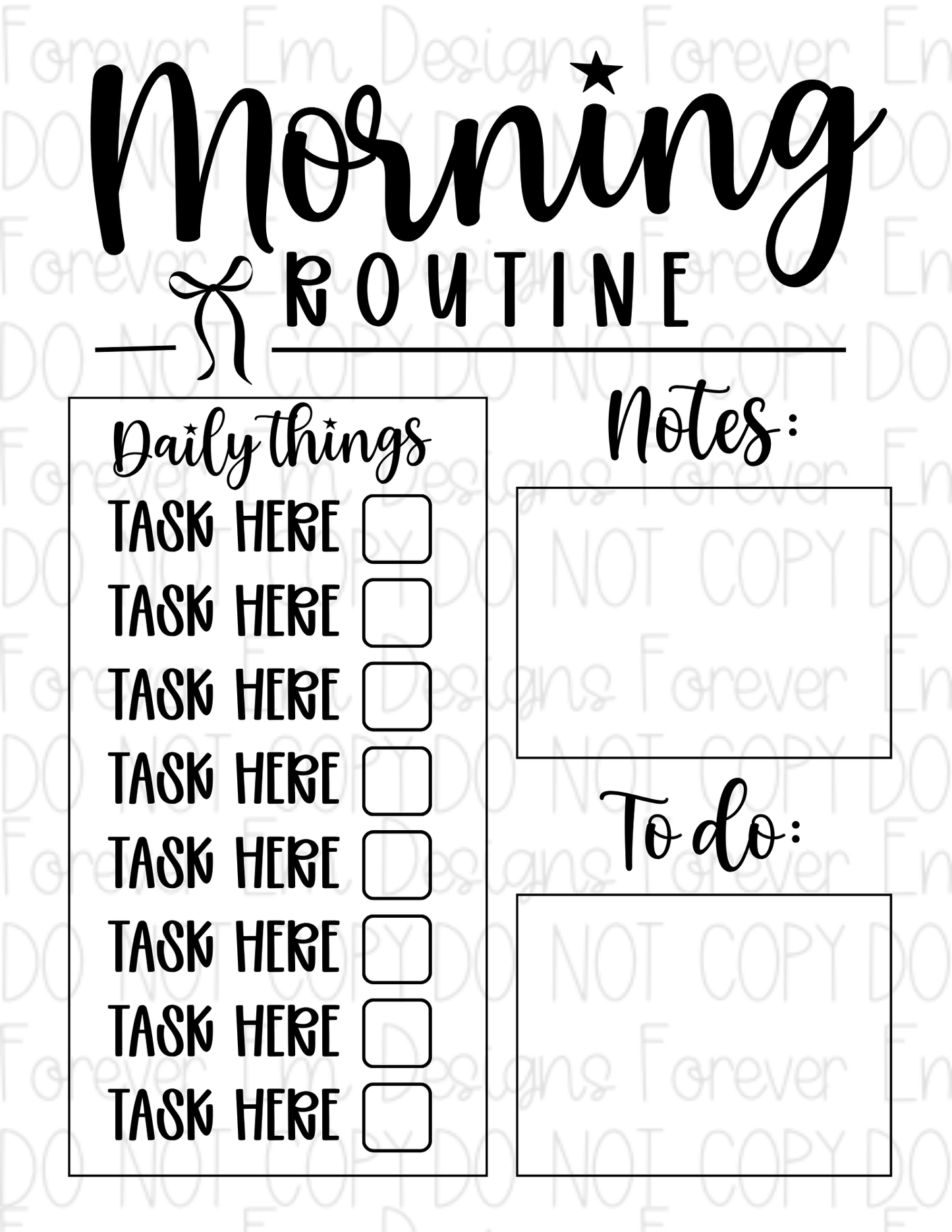 Morning Routine template