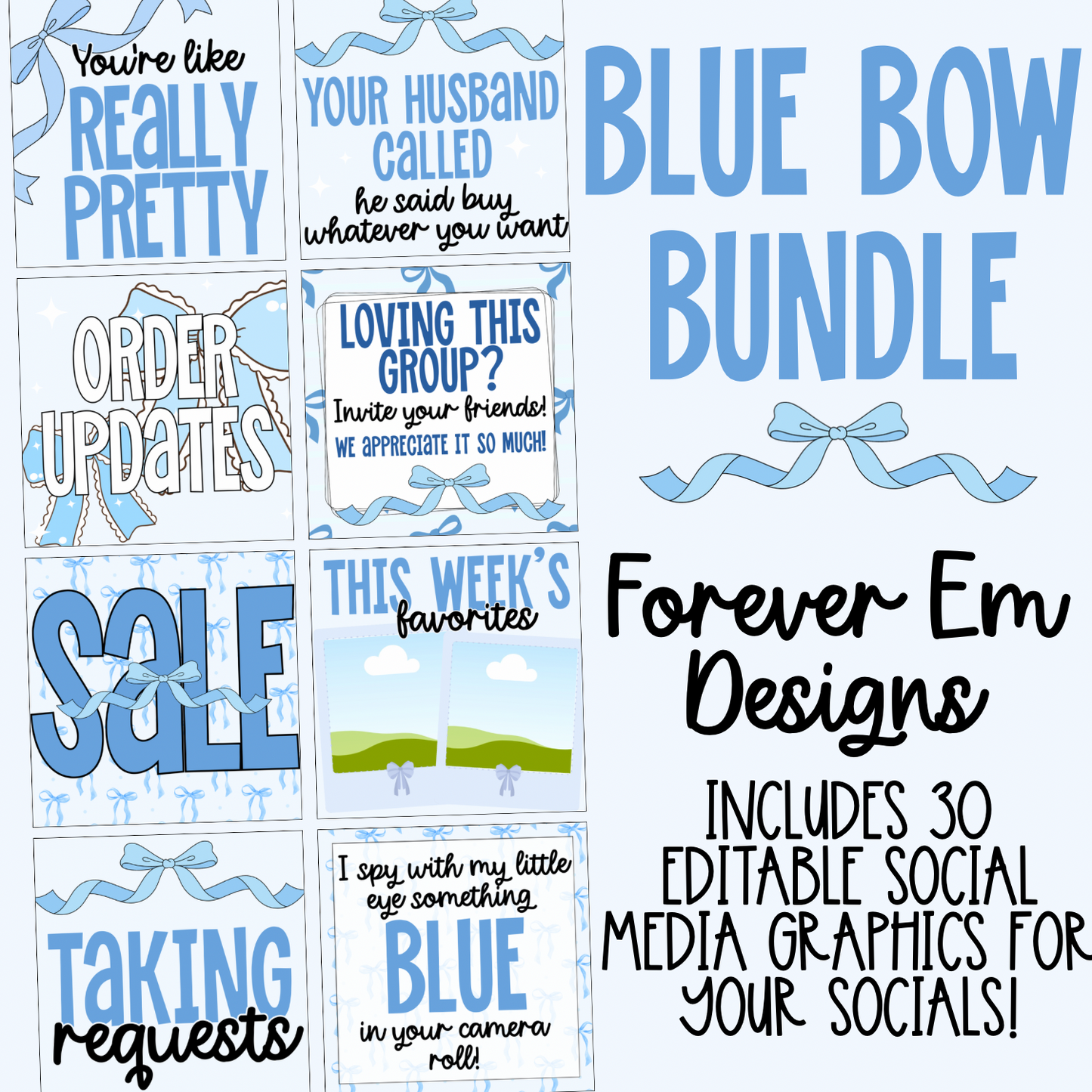 Blue Bow Bundle