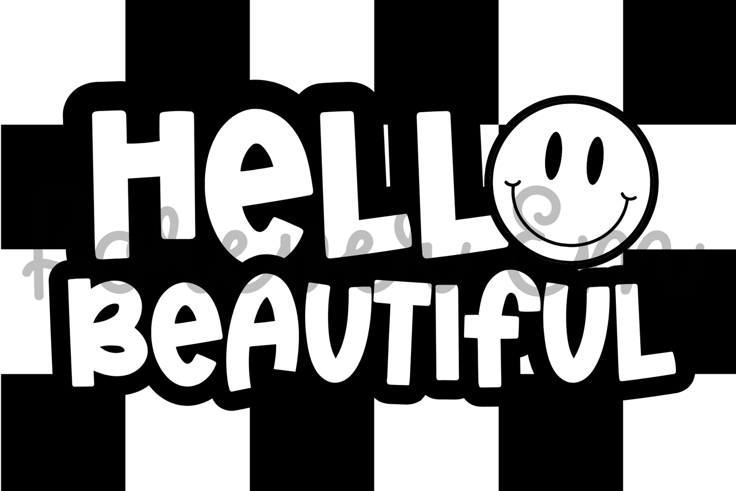 Hello Beautiful Thermal Sticker Design