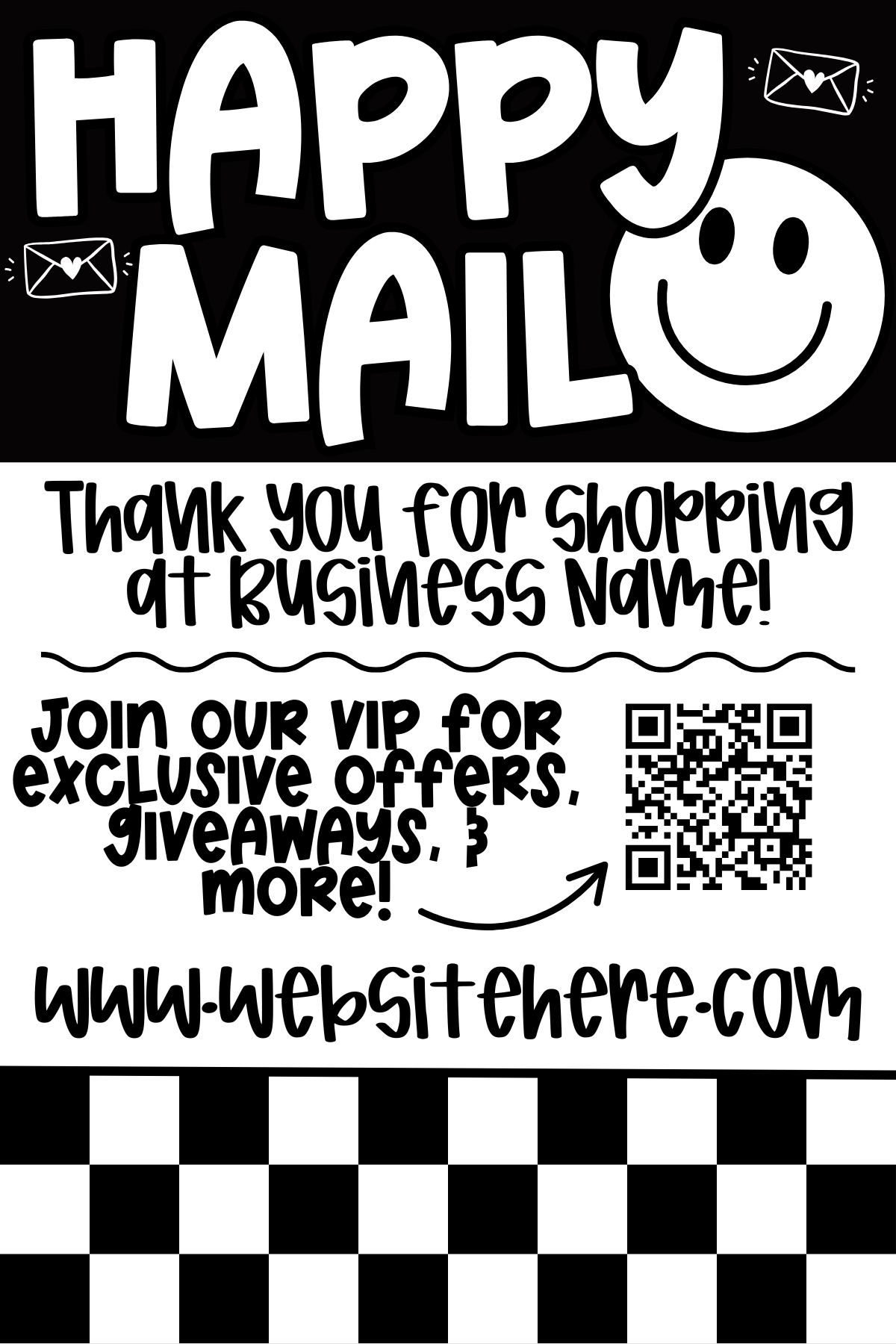 Happy Mail customizable thermal label design