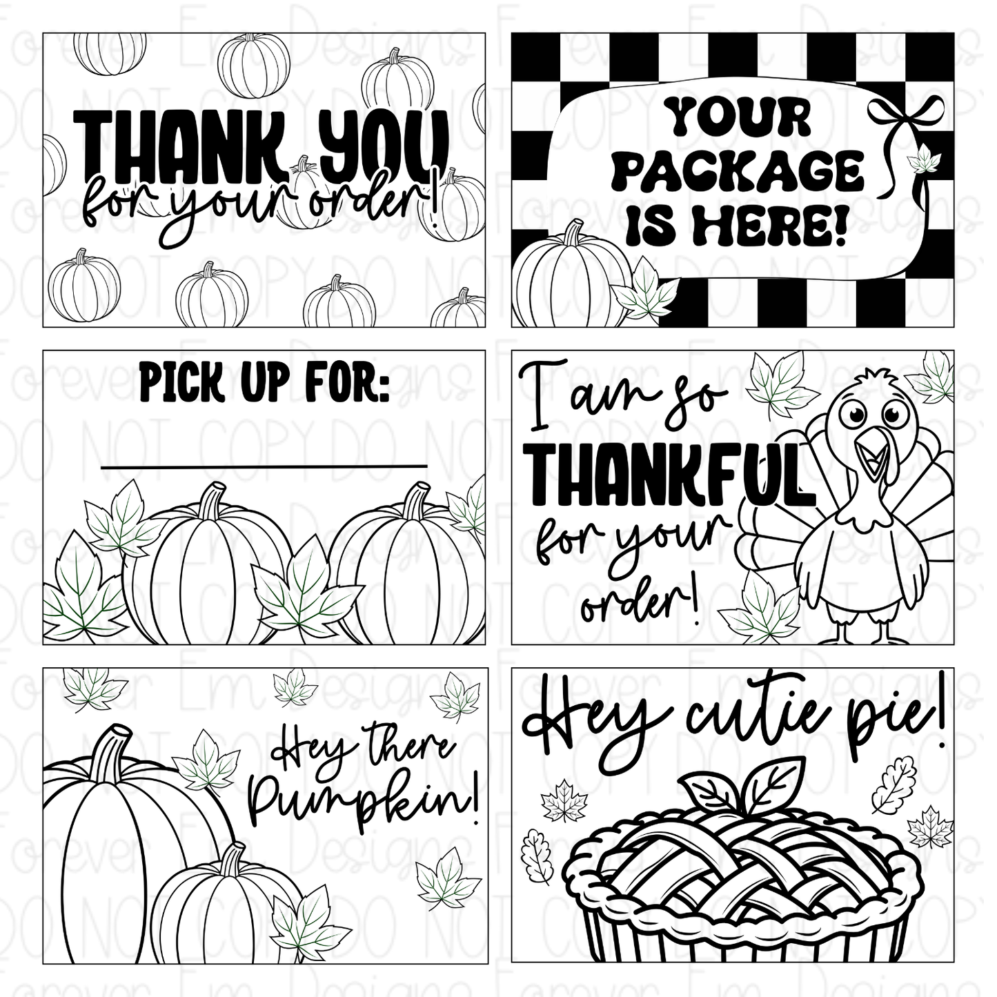 Thanksgiving thermal label bundle