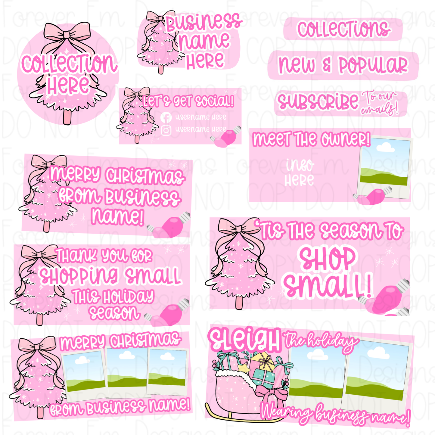 Pink Christmas Website Bundle