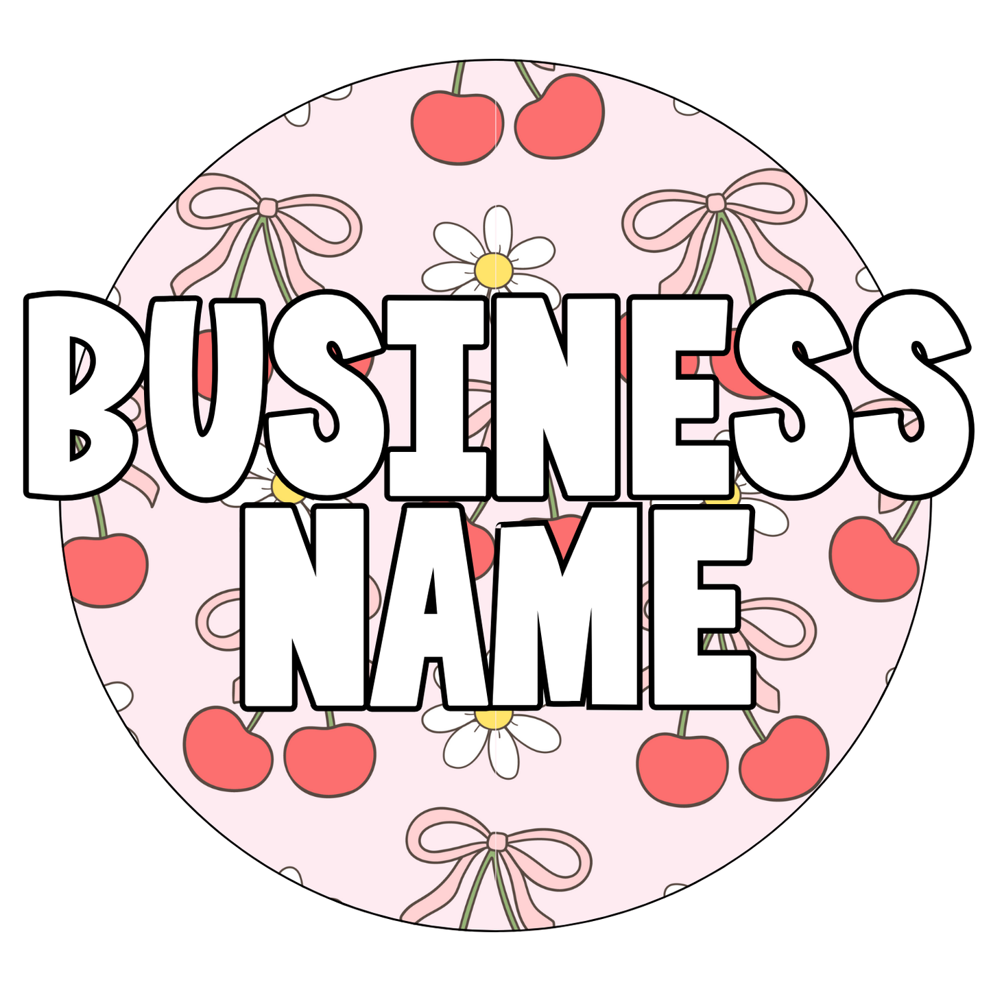 Pink Cherry/Bow Premade Logo