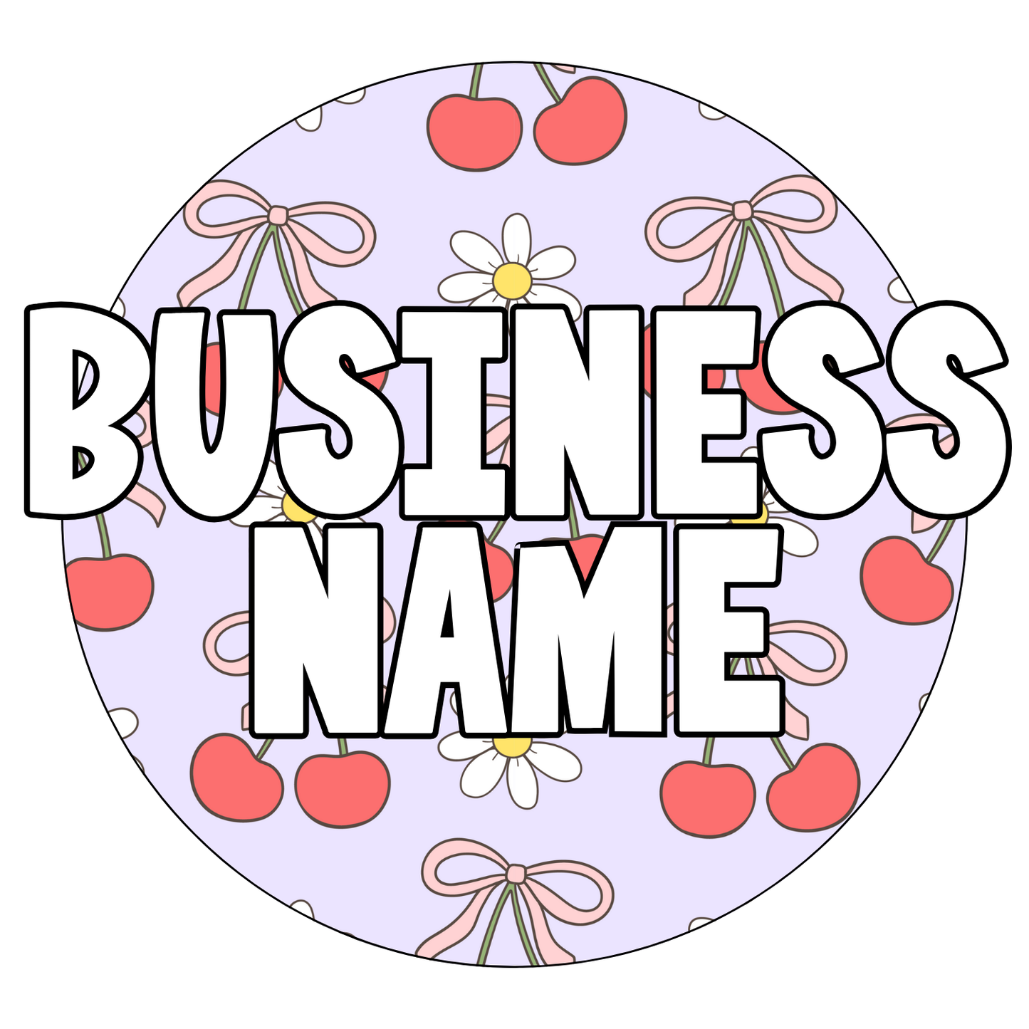 Purple Cherry/Bow Premade Logo