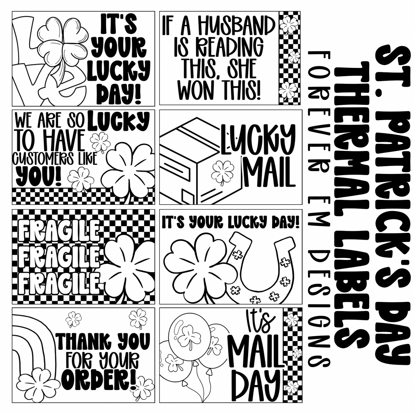 St. Patrick’s Day Thermal Label Bundle (Commercial use)