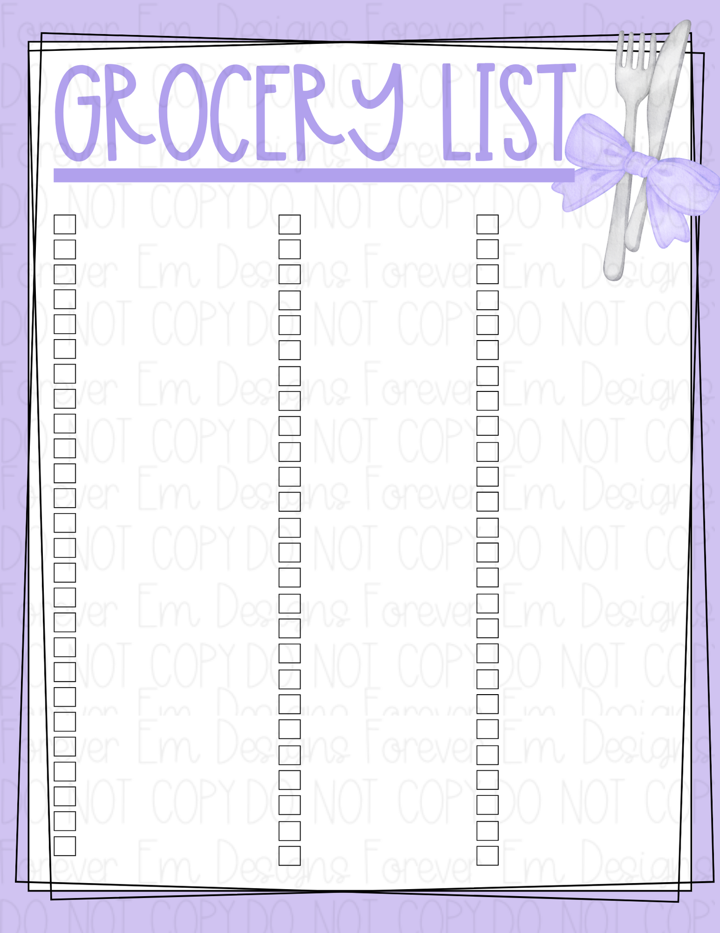 Preppy Weekly Meal Plan template bundle