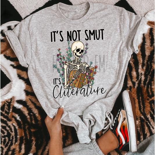 It’s not smut it’s cliterature Floral Book Skeleton PNG