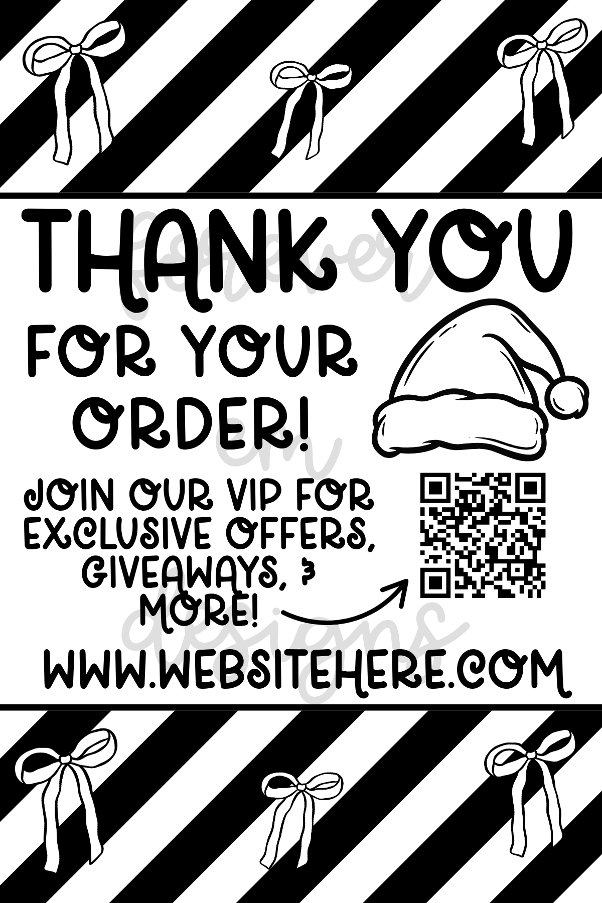 6x4 Christmas customizable thermal label design