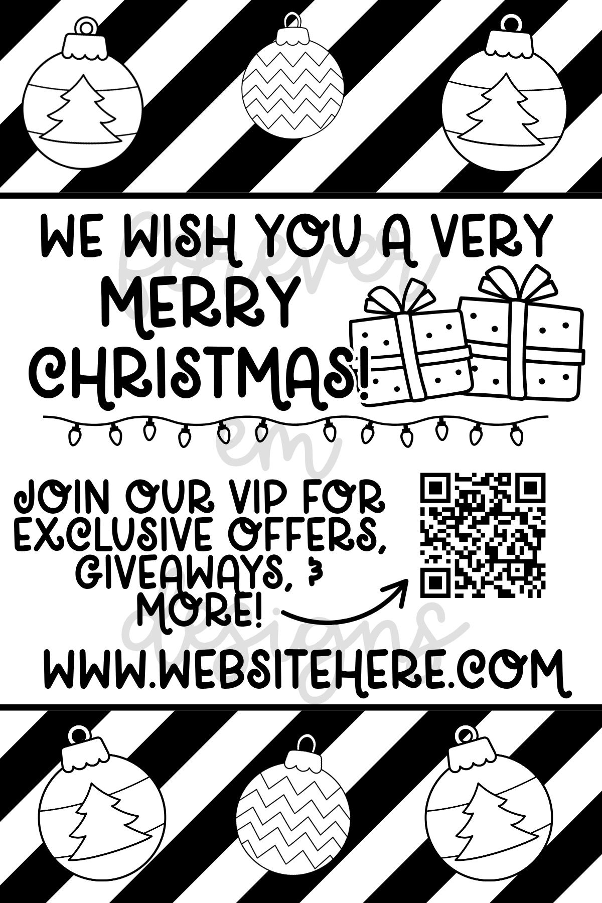 6x4 Christmas customizable thermal label design