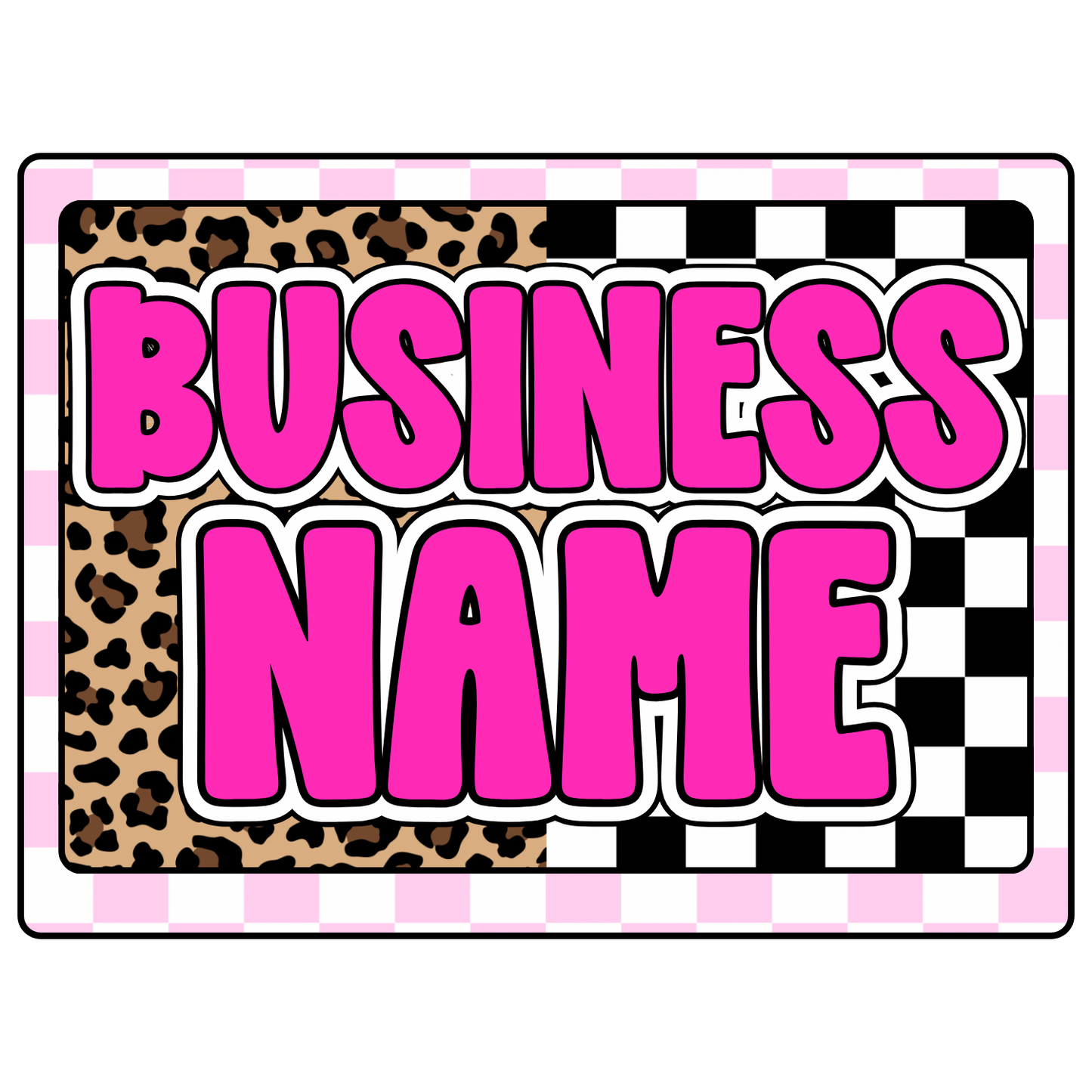 Leopard + Checkered Print Premade Logo