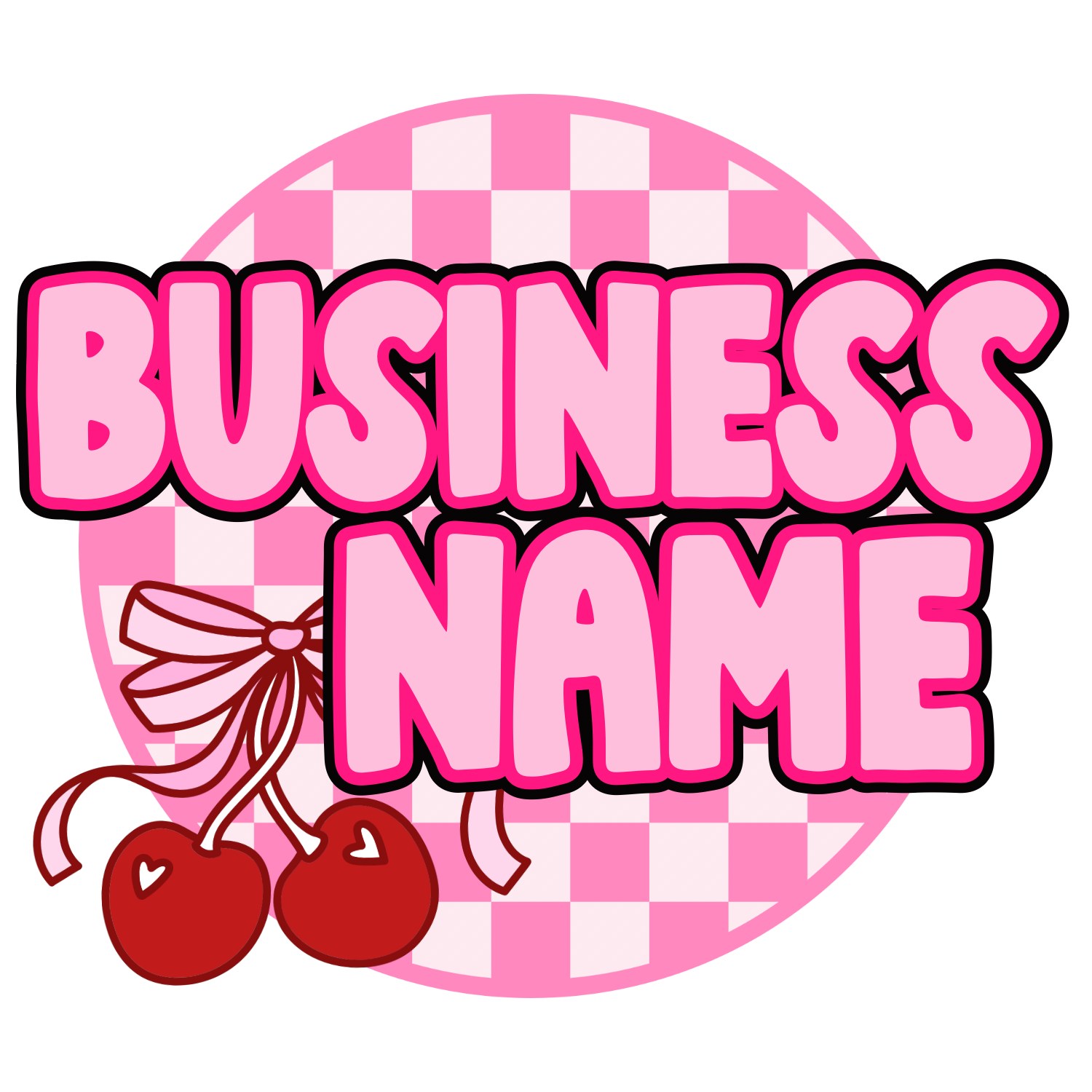 Checard Logo Pink/Cherry checkered logo – Forever Em Designs