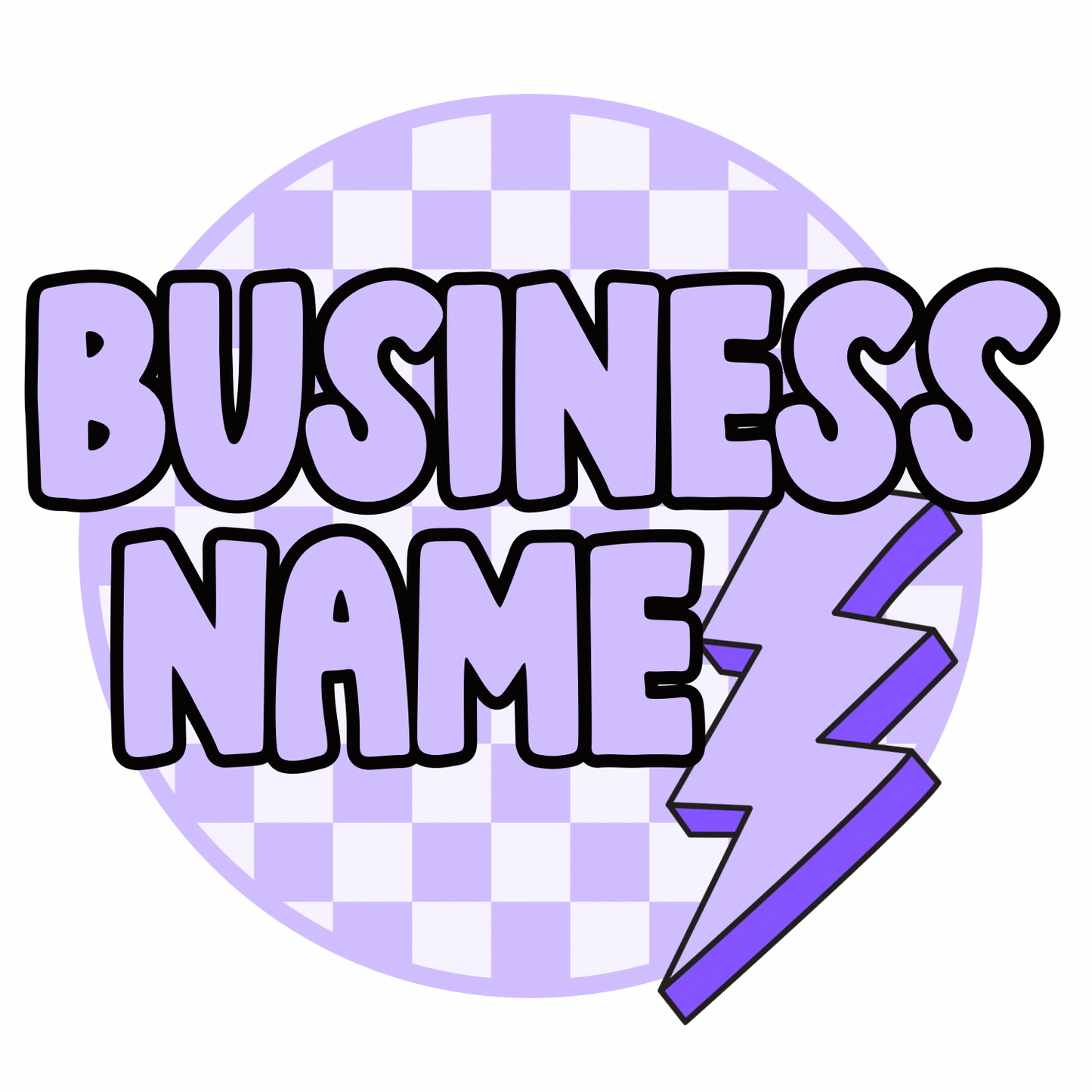 Purple/Bolt checkered logo