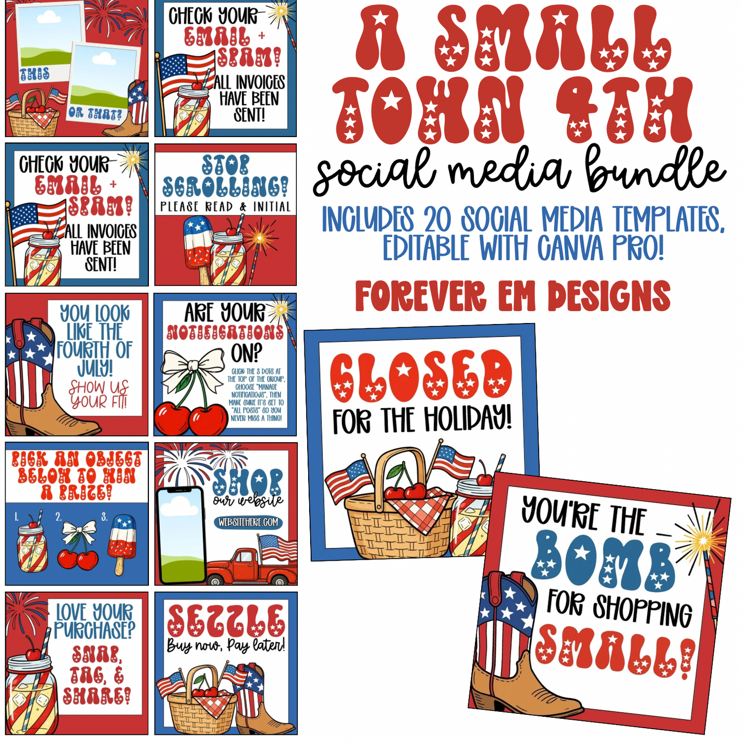 A Small Town 4th Social Media Bundle