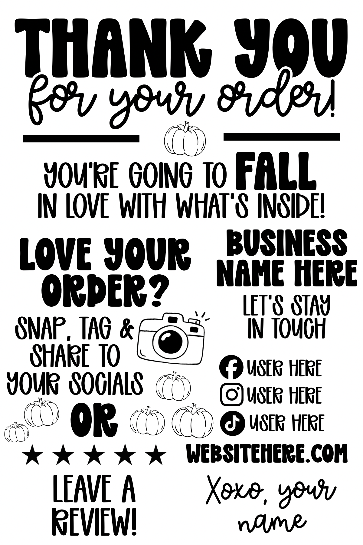 6x4 Fall customizable thermal label design