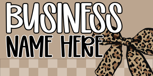 Neutral Leopard Print Bow Facebook Cover Template