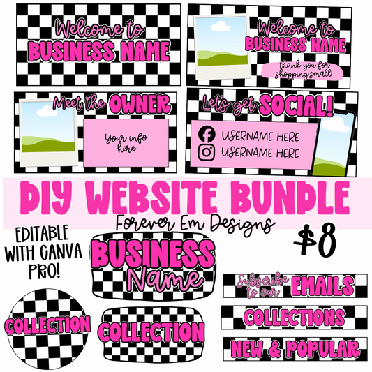 Black & White Check Website Bundle