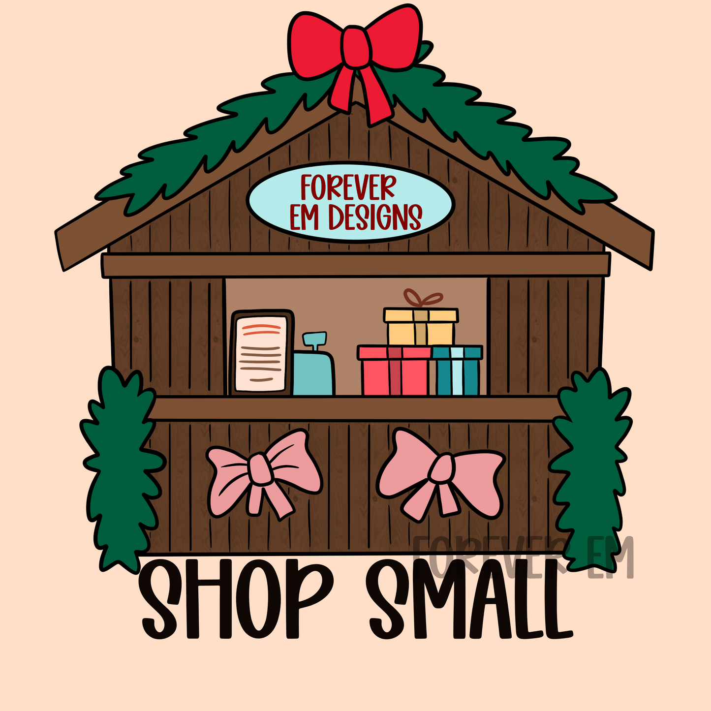 Custom Christmas business PNG Shop small
