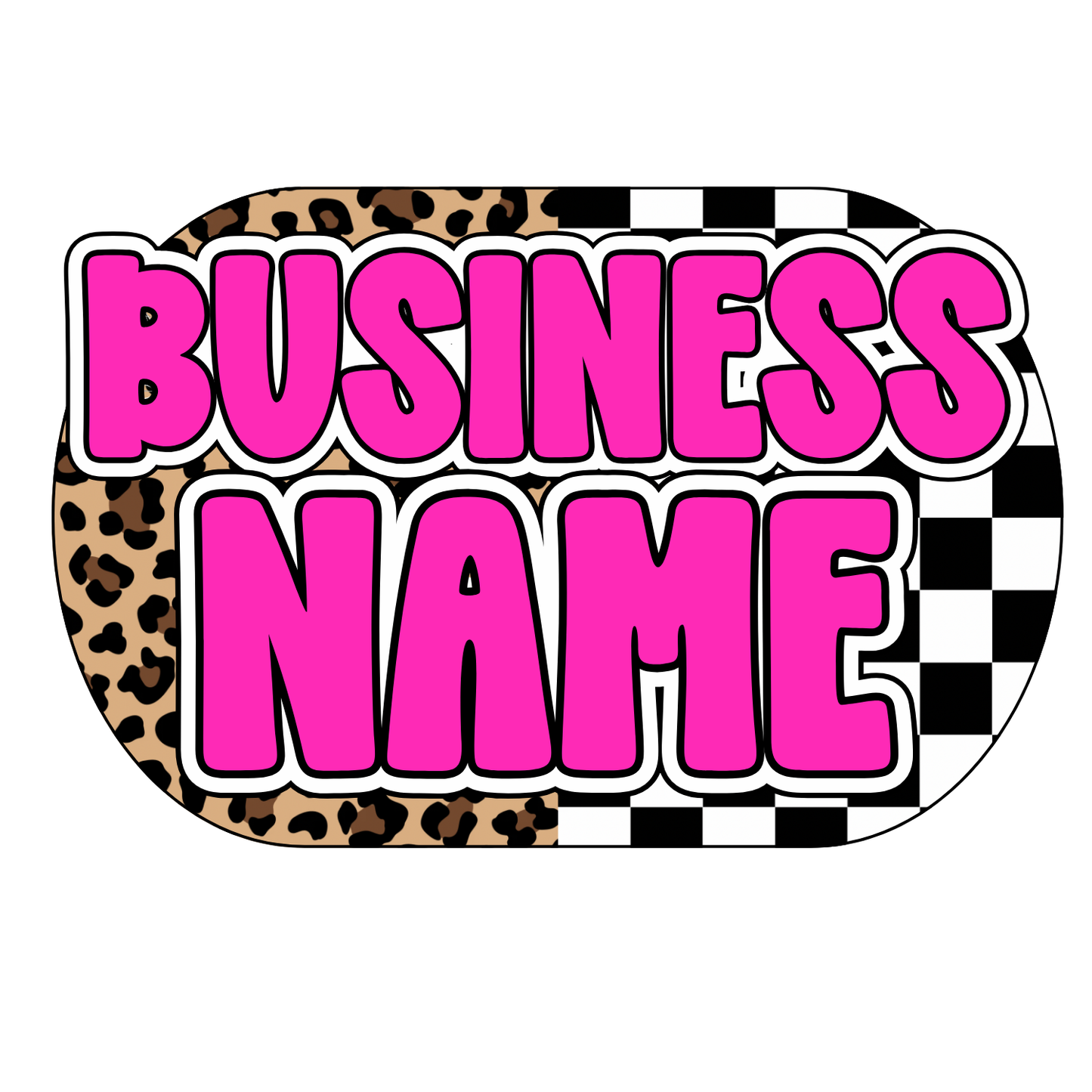 Leopard + Checkered Print Premade Logo