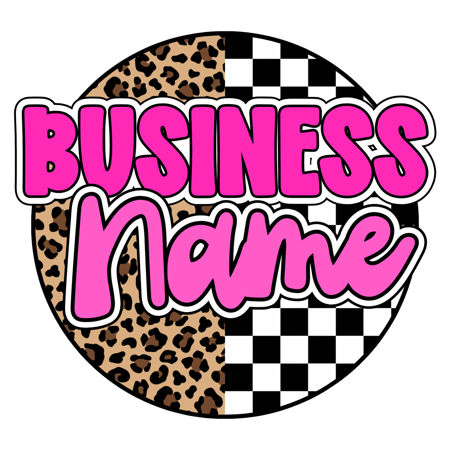 Leopard + Checkered Print Premade Logo