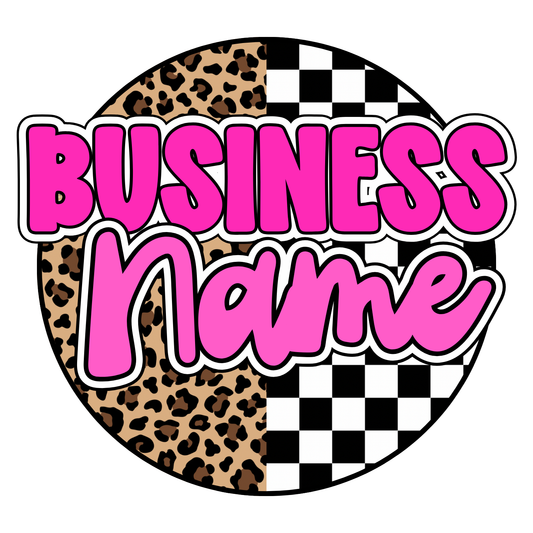 Leopard + Checkered Print Premade Logo