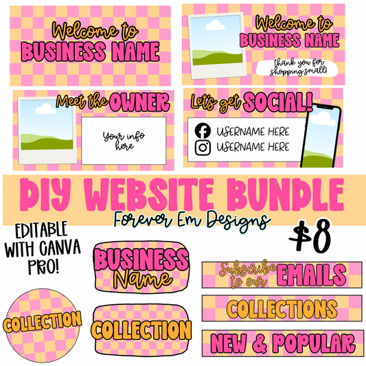 Muted Orange/Pink Check Website Bundle