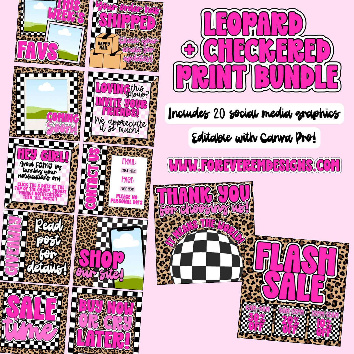 Checkered + Leopard Print Bundle