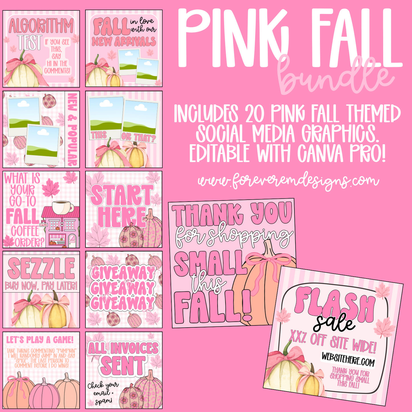 Pink Fall Social Media Bundle
