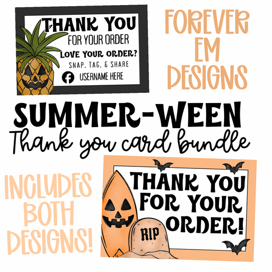 Summer-Ween Thank You Card Bundle