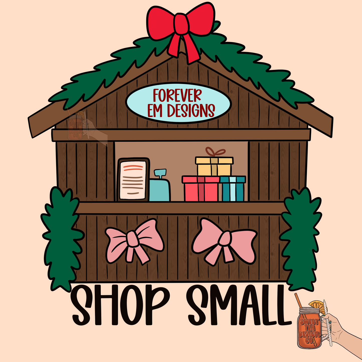Custom Christmas business PNG Shop small