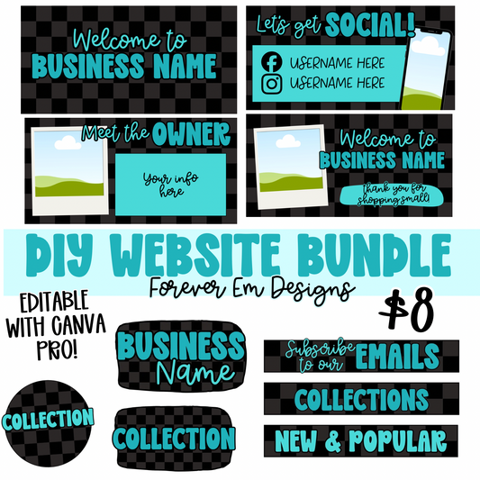 Turquoise/Teal Check Website Bundle