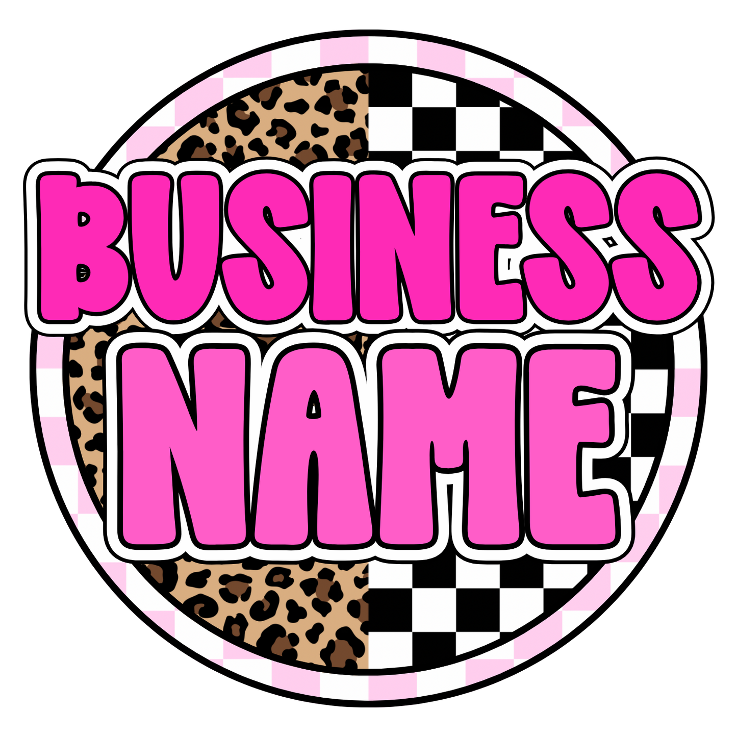 Leopard + Checkered Print Premade Logo