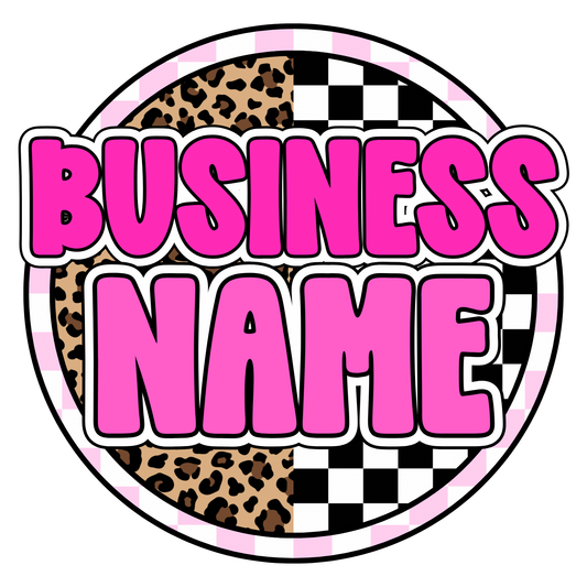 Leopard + Checkered Print Premade Logo