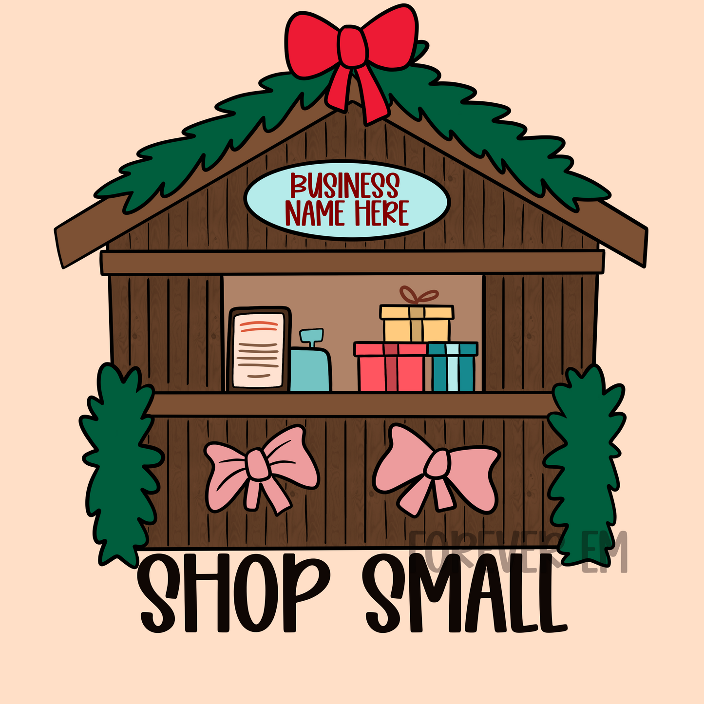 Custom Christmas business PNG Shop small