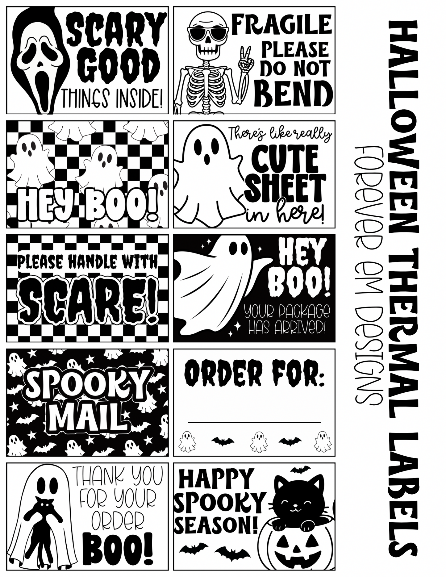 Halloween thermal label bundle