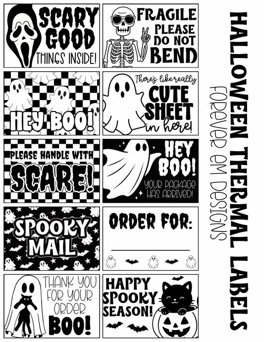 Halloween thermal label bundle