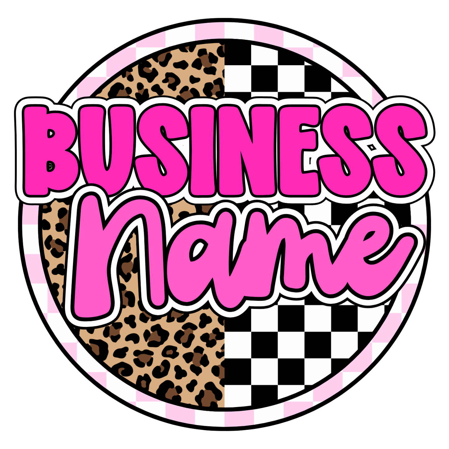 Leopard + Checkered Print Premade Logo