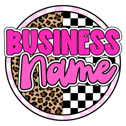 Leopard + Checkered Print Premade Logo