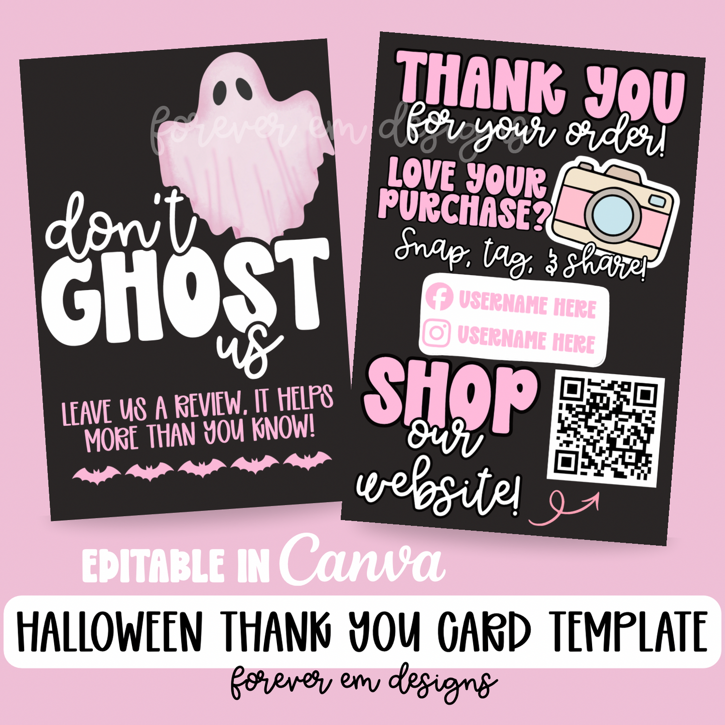 4x6 Halloween Thank You Card Bundle
