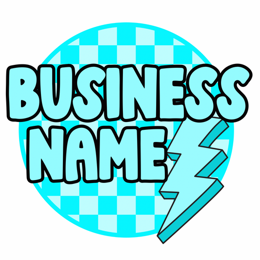 Teal/Bolt checkered logo