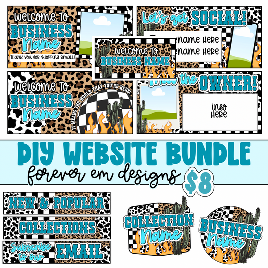 Cow + Leopard + checkered Print Website Bundle